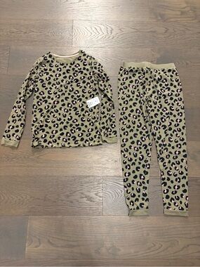Girls leopard print pj set sz 11/12 NWT retail $49 w tax